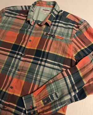 RARE Hummer Truck 4x4 Long Sleeve Colorful Plaid Button Flannel Shirt XL H1 H2